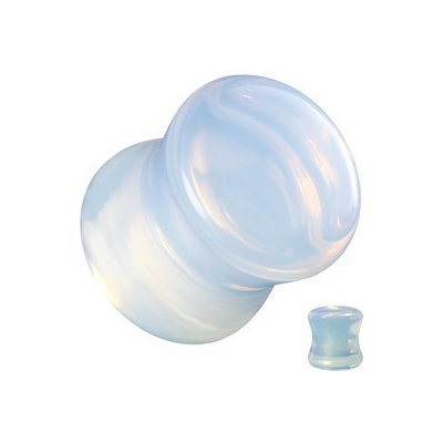 Šperky4U Plug do ucha mléčný opalit PL002-10 – Zboží Mobilmania