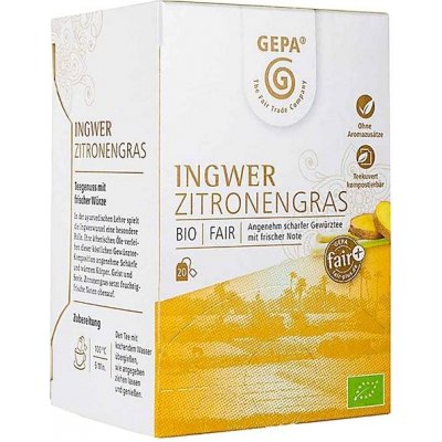 Gepa BIO Fairtrade zázvorový čaj s citrónovou trávou, 20 x 1,5 g – Hledejceny.cz