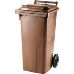 Meva popelnice s víkem, plastová, hnědá, 120 l MT0004-5 – Zboží Dáma