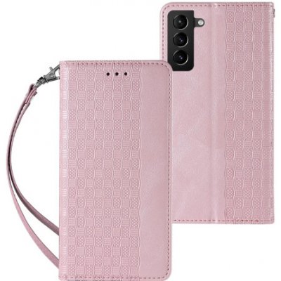 Pouzdro MG Magnet Strap Samsung Galaxy S22 Ultra, růžové