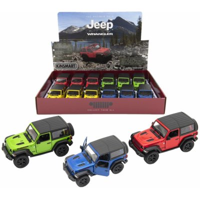 Kinsmart Auto Jeep Wrangler 2018 pevná střecha 12 5 cm kov na zpětné natažení 1:34 – Zboží Mobilmania