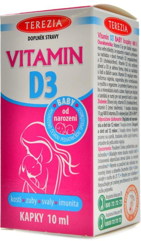 Terezia Vitamin D3 Baby od 1.měsíce 400 IU 10 ml od 39 Kč - Heureka.cz