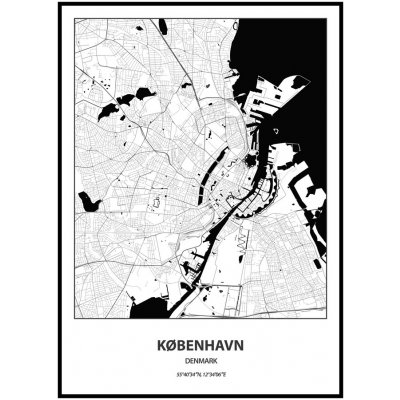Plakát Mapa města (více variant měst) Rozměr plakátu: 50 x 70 cm, Město: Kobenhavn – Zboží Mobilmania