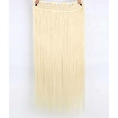 Vlasy clip in 130 g - světlé blond vlasové příčesky rovné 55 cm – Sleviste.cz