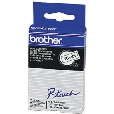 Páska Brother TC-201 (Černý tisk/bílý podklad) - Originál – Zboží Mobilmania