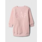GAP Baby sherpa mikinové šaty s logem Růžová – Zboží Dáma