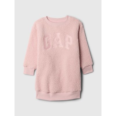 GAP Baby sherpa mikinové šaty s logem Růžová – Zboží Dáma