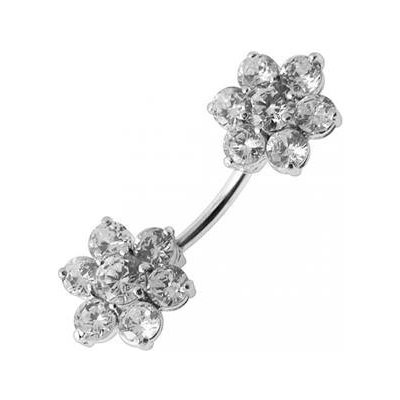 Šperky4U stříbrný piercing do pupíku kytičky BP01108-C – Hledejceny.cz