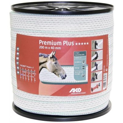 Ohradníková páska Premium Plus 40mm 200m bílá zelená odpor 0 09 Ω m – Hledejceny.cz