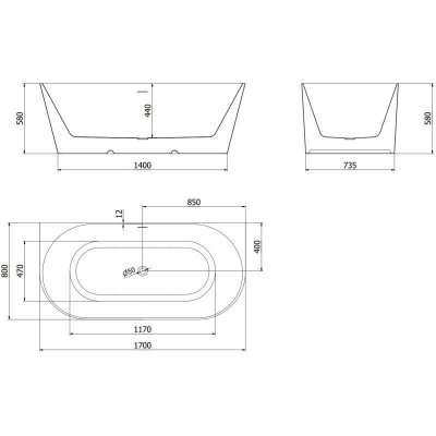 Mexen Oval Slim 170 x 80 cm 52661708075-50 – Hledejceny.cz
