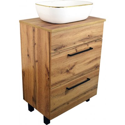Comodo Koupelnová skříňka pod deskové umyvadlo Solero OW 60-HD, dub wotan – Sleviste.cz