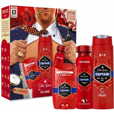 Old Spice Gentleman dárková sada s tuhým deodorantem 50 ml + deodorantem ve spreji 150 ml + sprchovým gelem Captain 250 ml – Zboží Dáma