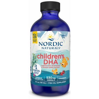 Nordic Naturals Children's DHA Omega 3 pro děti jahoda 530 mg 119 ml