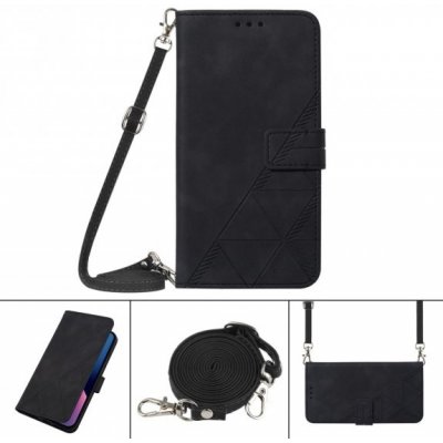 Pouzdro AppleKing flipové s popruhem ve stylu crossbody iPhone X / XS - černé