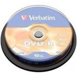 Verbatim DVD-R 4,7GB 16x, cake 10ks (43523) – Hledejceny.cz