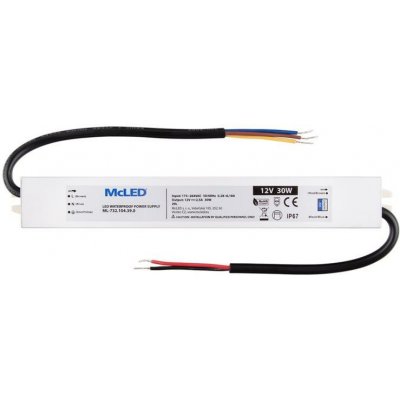 McLED LED transformátor 12V/30W ML-732.104.39.0, IP67, hliníkový – Hledejceny.cz