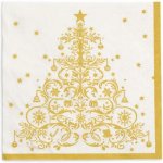 DECOLED Vánoční papírové ubrousky 16,5x16,5 cm 20 ks v balení zlatý stromeček – Hledejceny.cz