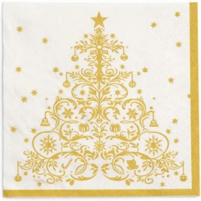 DECOLED Vánoční papírové ubrousky 16,5x16,5 cm 20 ks v balení zlatý stromeček – Hledejceny.cz