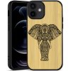 Pouzdro a kryt na mobilní telefon Apple PROTEMIO 28288 BAMBOO Dřevěný kryt Apple iPhone 12 Mini ELEPHANT (086)