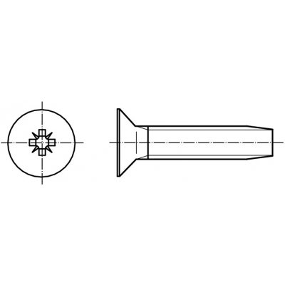 PROFISTYL DIN 7500M šroub závitotvorný se zápustnou hlavou a křížovou drážkou POZIDRIVE pozink Varianta: DIN 7500M šroub závitotvorný ZH ZB 05x025 – Zboží Mobilmania