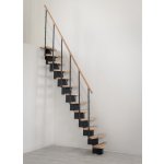 Minka STAIRS Přímé modulové schodiště Quatro buk/černá, 298 cm – Zboží Mobilmania