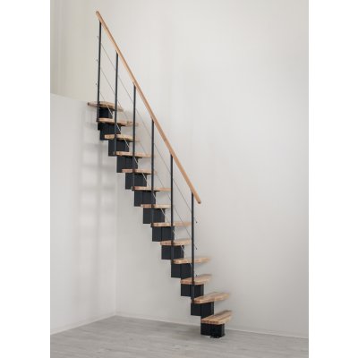 Minka STAIRS Přímé modulové schodiště Quatro buk/černá, 298 cm – Zboží Mobilmania
