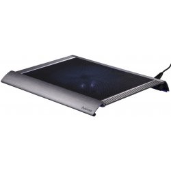 Podložky a stojany k notebooku Chladicí podložka Hama Titan Chladicí podložka, pod notebook, do 17,3", USB, LED podsvícení, hliníková, šedá 53062