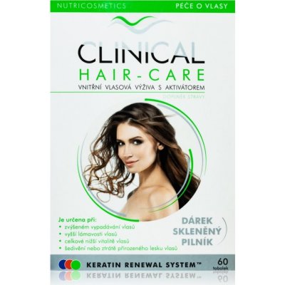 Clinical Hair-Care + Skleněný pilník Skleněný pilník 1 ks + Clinical Hair-Care tobolky na vlasy 60 ks
