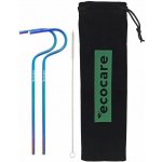 ECOCARE Ekologická kovová brčka Duhová 2 ks – Sleviste.cz