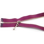 Dělitelný kovový stříbrný zip č.3 více barev - délka (30 - 85 cm) 60 cm vínová – Zboží Dáma