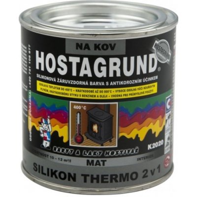 Barvy A Laky Hostivař Hostagrund K2020 Silikon Thermo 2v1 barva na kov do 400 °C, černá, 350 g – Zbozi.Blesk.cz