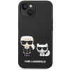 Pouzdro a kryt na mobilní telefon Apple Karl Lagerfeld Ochranný kryt pro iPhone 14 PLUS - Karl Lagerfeld, Liquid Silicone Karl and Choupette Black KLHCP14MSSKCK