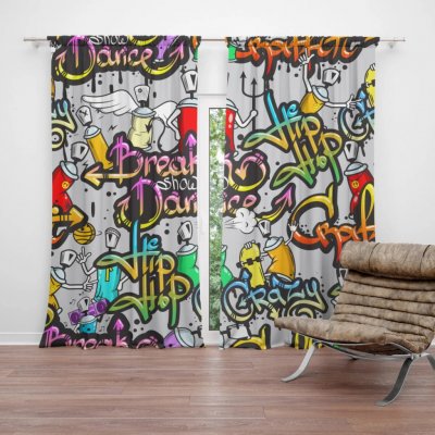 Sablio Závěs Graffiti: 2ks 140x250cm – Hledejceny.cz