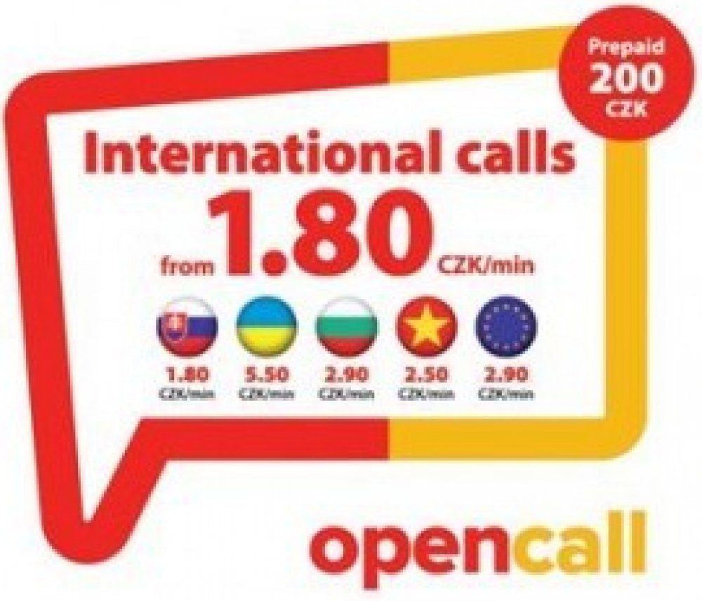 O2 Předplacená SIM karta OpenCall s kreditem 200 Kč, volání do všech sítí v  ČR 1,80 Kč/min bez nutnosti dobíjení, Slovensko 8595106659372 |  Srovnanicen.cz