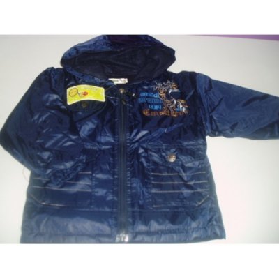 dětská jarní / podzimní šusťáková bunda s fleecovou podšívkou ornament tm.modrá