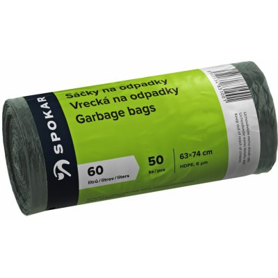 SPOKAR SÁČKY NA ODPADKY HDPE 60 l 18µm 50 ks černé – Zboží Dáma
