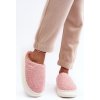 Dámské bačkory a domácí obuv Big Star ošetřené pantofle na tlusté podrážce MM274131 růžové