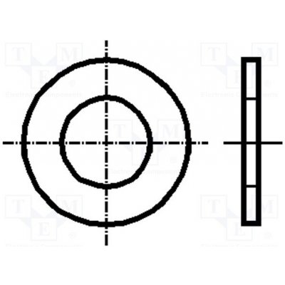 KRAFTBERG K2.7/D125-A2 Podložka; kulatá; M2,5; D=6,5mm; h=0,5mm; nerezavějící ocel A2 – Zboží Mobilmania