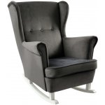 Tempo Kondela TEJA Houpací křeslo ušák tmavě šedá/bílá – Zboží Dáma