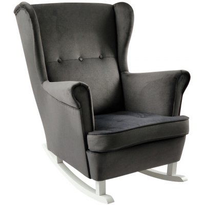 Tempo Kondela TEJA Houpací křeslo ušák tmavě šedá/bílá – Zboží Dáma