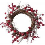 H&L Vánoční dekorativní věněc Jeřabina, hnědý s červenými bobulemi 30cm – Hledejceny.cz