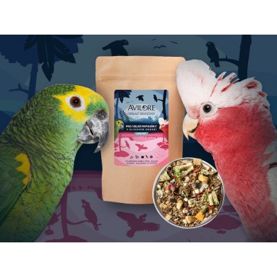 Avilore Odkaz Divočiny pro Velké papoušky LOW FAT 3 Kg – Zboží Mobilmania