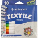 Fixy Centropen na textil 2739 10 barev červená oranžová žlutá světle zelená tmavě zelená modrá fialová růžová hnědá černá – Zboží Dáma
