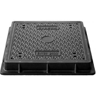 MIDAS Poklop D400 do 40t DN 600x600 hranatý,kompozit ,h=100 mm, uzam.4x šroub ,OD 770x770mm p2228 – Zboží Mobilmania