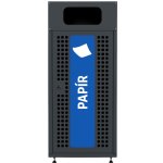 Alda venkovní odpadkový koš na tříděný odpad TITAN 180 l ocel, vnitřní nádoba, modrá, na papír 814C