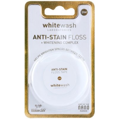 Whitewash Nano dentální páska s bělicím účinkem Anti-Stain Floss a Whitening Complex 25 m