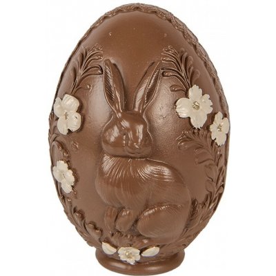 Clayre & Eef Čoko vajíčko s králíčkem a květy Happy Easter Ø 9*13 cm – Hledejceny.cz