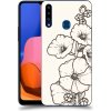 Pouzdro a kryt na mobilní telefon Samsung Pouzdro ACOVER Samsung Galaxy A20s s motivem Flower