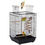 Yaheetech Ptačí klec 591486 se sklopnou střechou černá 40 x 40 x 58 cm A – Zbozi.Blesk.cz