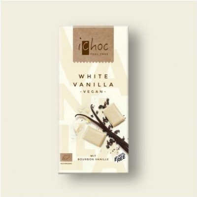 iChoc Bio vegan bílá čokoláda s vanilkou 80 g – Sleviste.cz